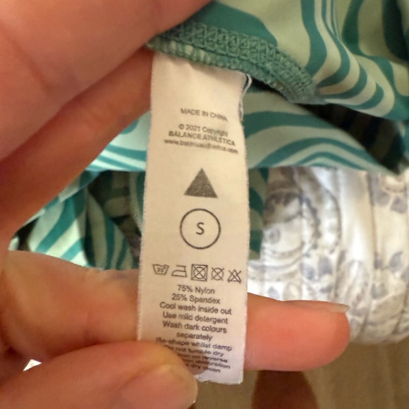 Balance Athletica Teal and White Wave Shorts - Picture 3 of 3